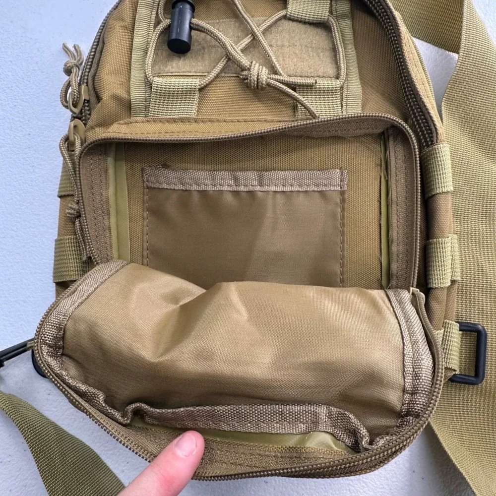 Fami Tactical‎ Sling Bag Travel Everyday Compact Design Canvas Adjustable Strap